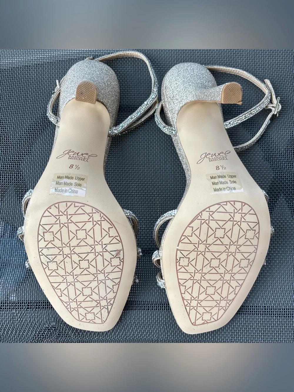 Jewel Badgley Mischka Evening Heels Sandals Size 8.5